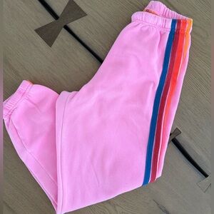 Aviator Nation Pink Sweatpants with Rainbow Stripes! 🌈 women’s XS!